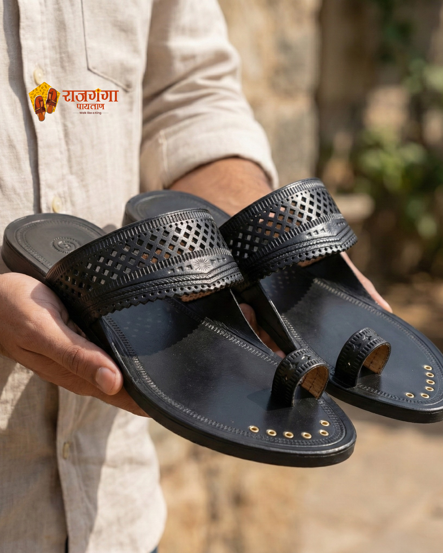 Angtha Patta Kolhapuri Chappal For Men