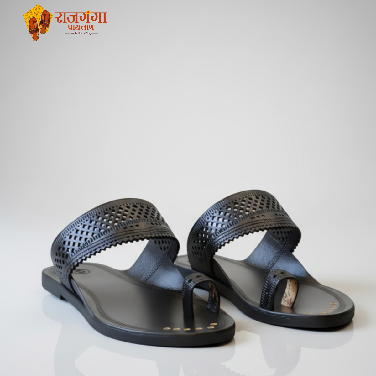 Angtha Patta Kolhapuri Chappal For Men - Hover Image