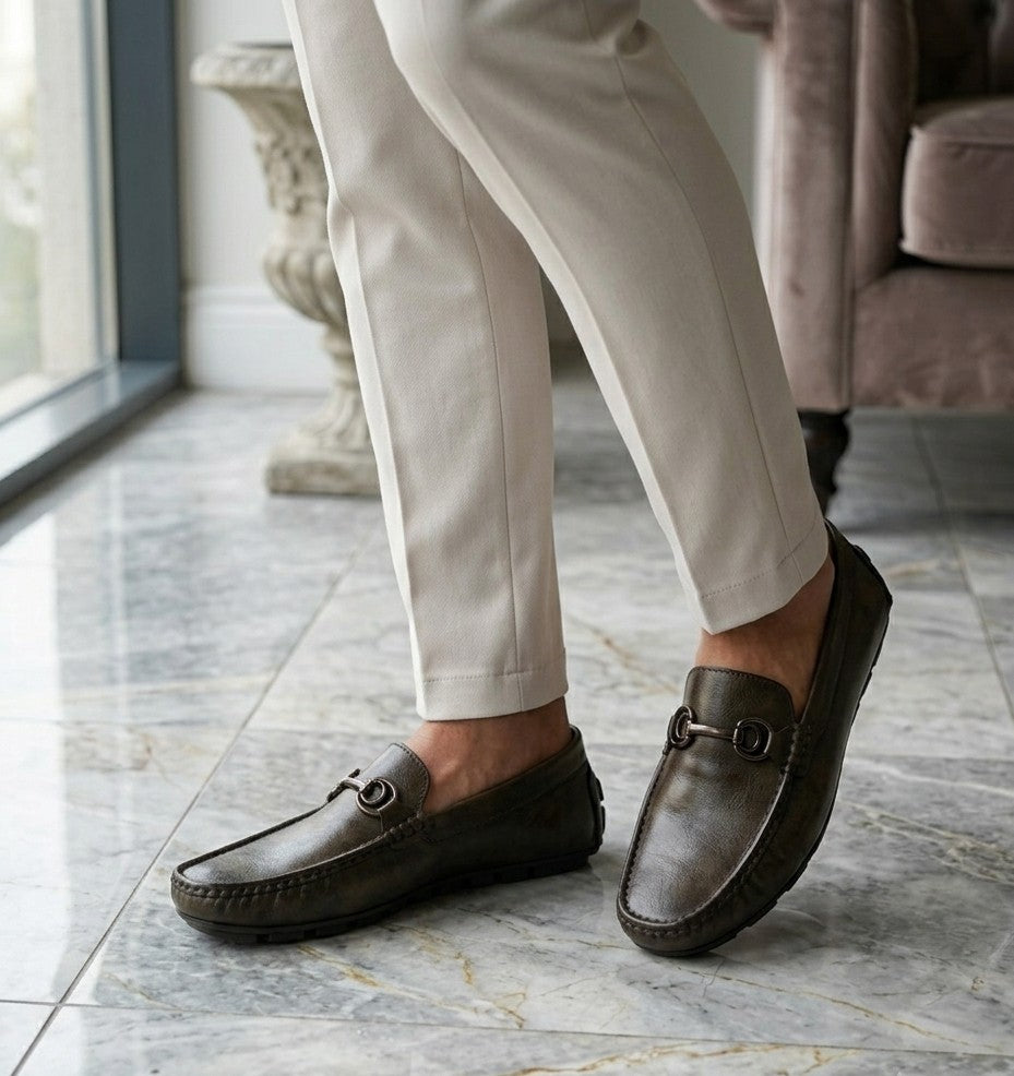 DevidOff-Learher Loafers- Brown/ Black