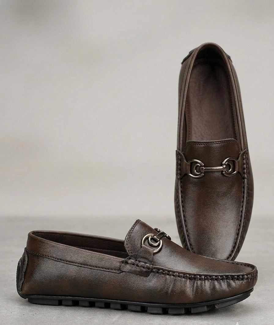 DevidOff-Learher Loafers- Brown/ Black