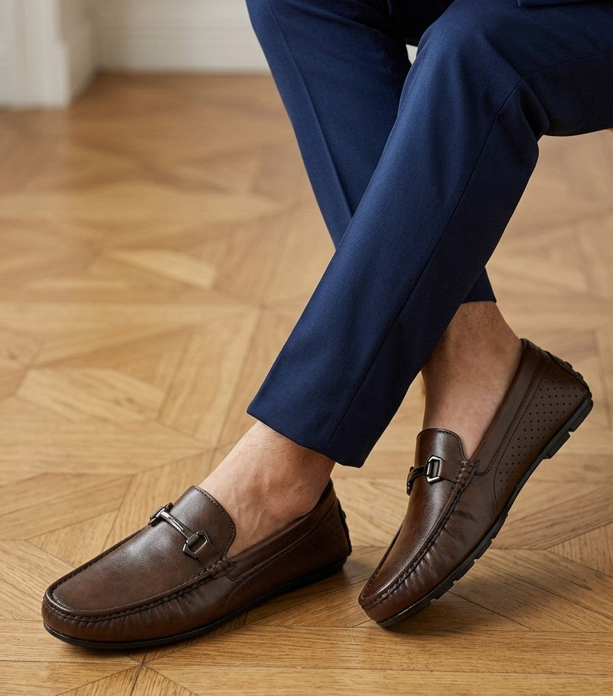 Hit&Fit- Leather Loafers- Brown