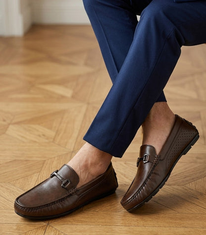 Hit&Fit- Leather Loafers- Brown