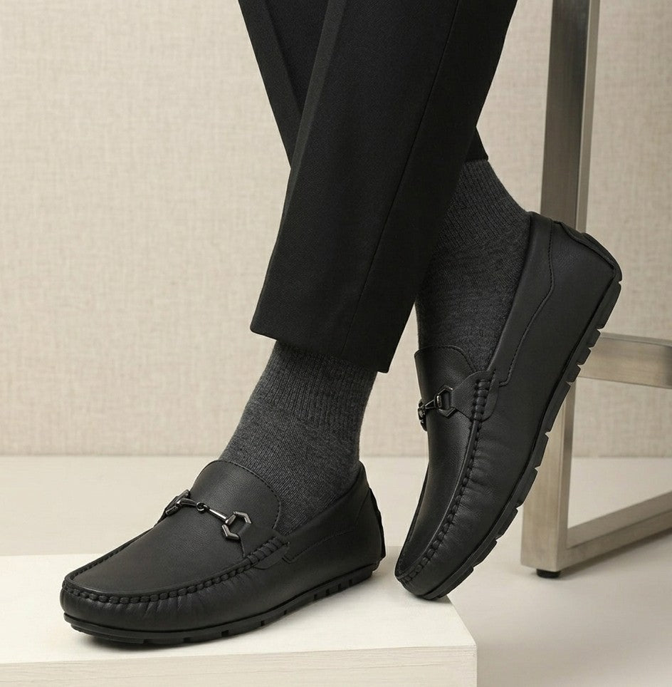 Lee Carry- Leather Loafers-Black
