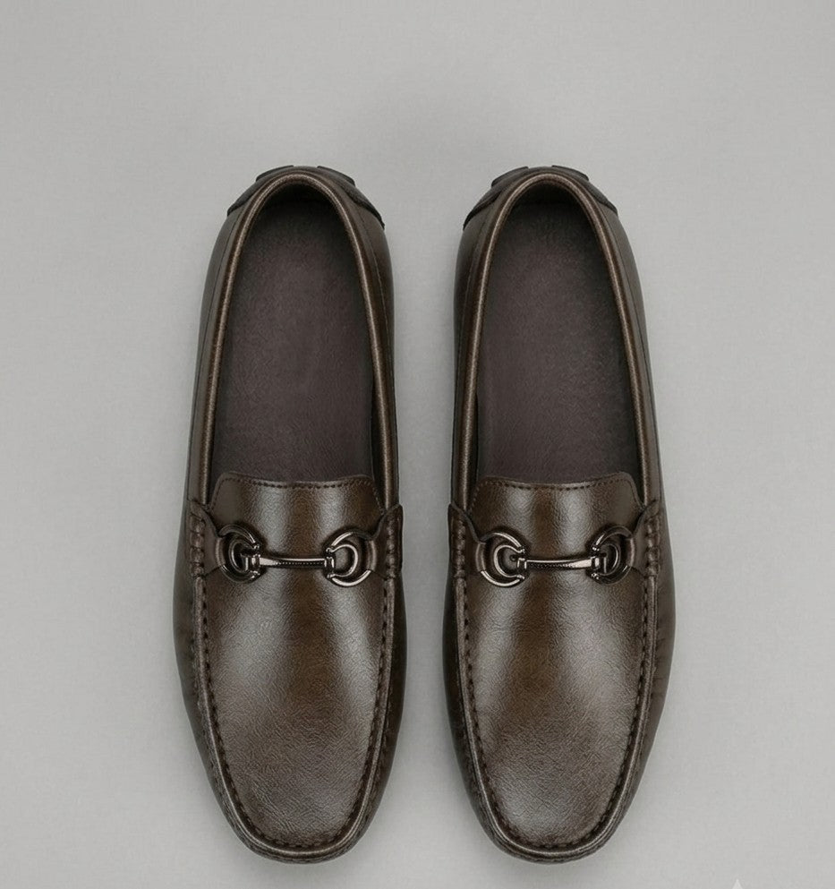 DevidOff-Learher Loafers- Brown/ Black