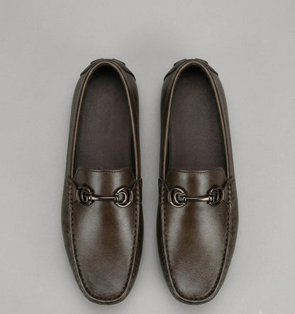 DevidOff-Learher Loafers- Brown/ Black