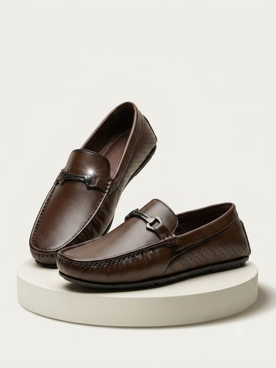 Hit&Fit- Leather Loafers- Brown