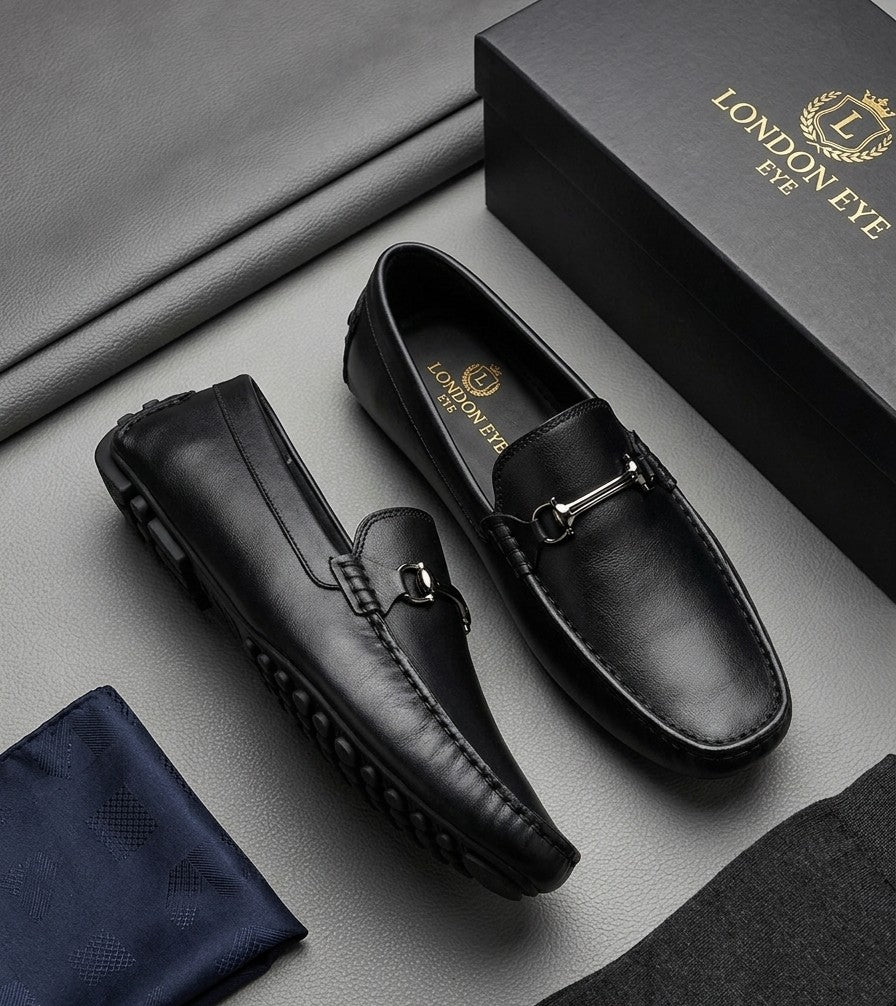 London Eye- Leather Loafers- Black