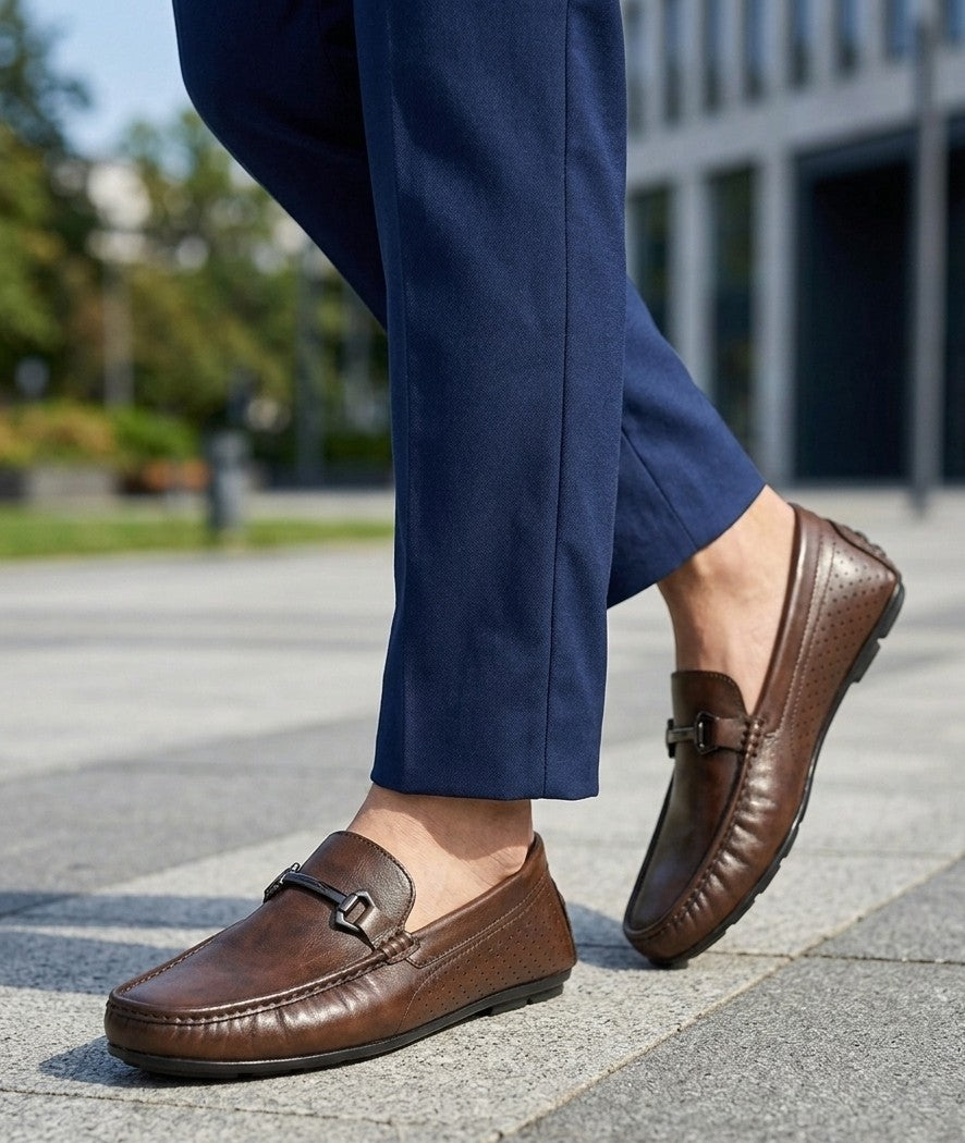 Hit&Fit- Leather Loafers- Brown