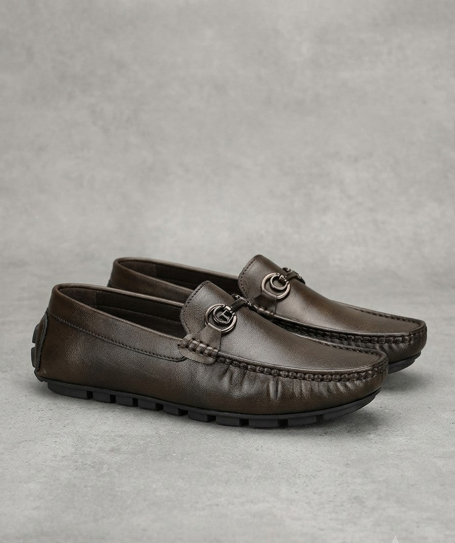DevidOff-Learher Loafers- Brown/ Black